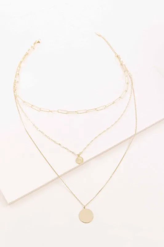 Multi Layered Coin Pendant Necklace