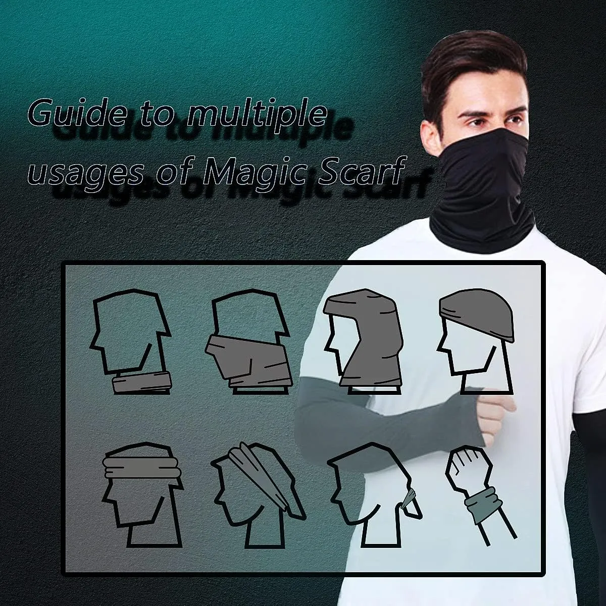 Neck Gaiter Face Cover Bandana Mask Scarf, Breathable Sun& Dust-proof for Cycling Running Fishing Hiking