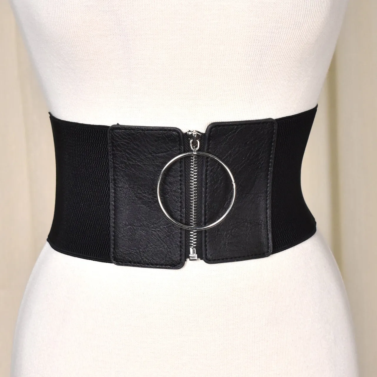 O My Ring Wide Zipper Belt
