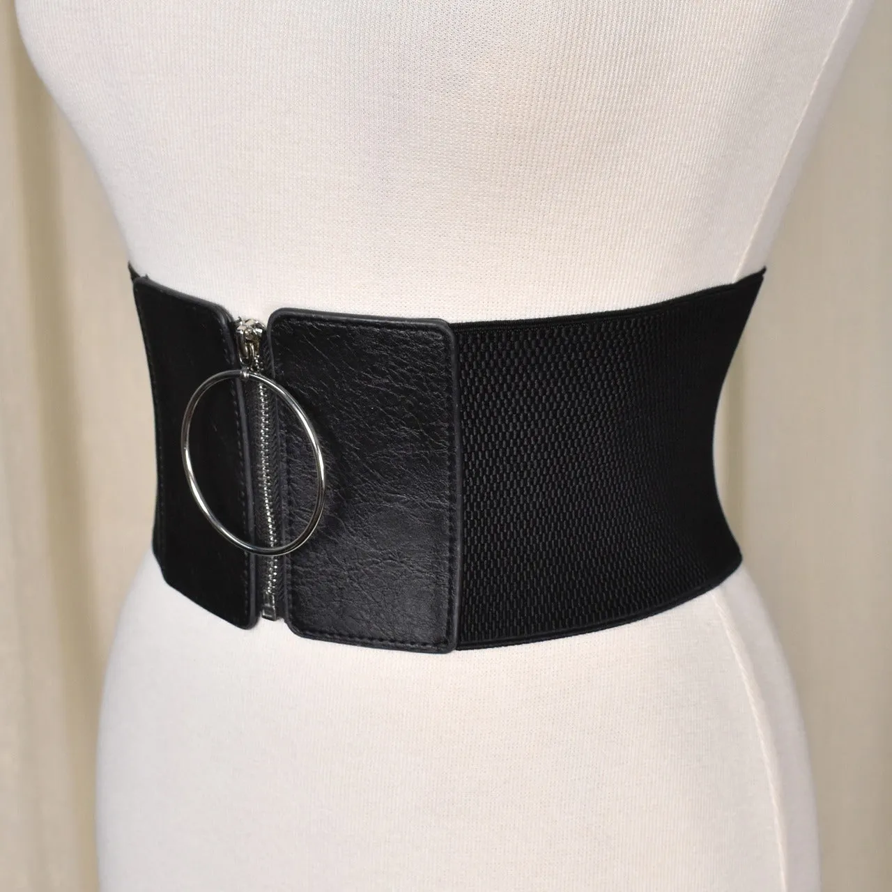 O My Ring Wide Zipper Belt