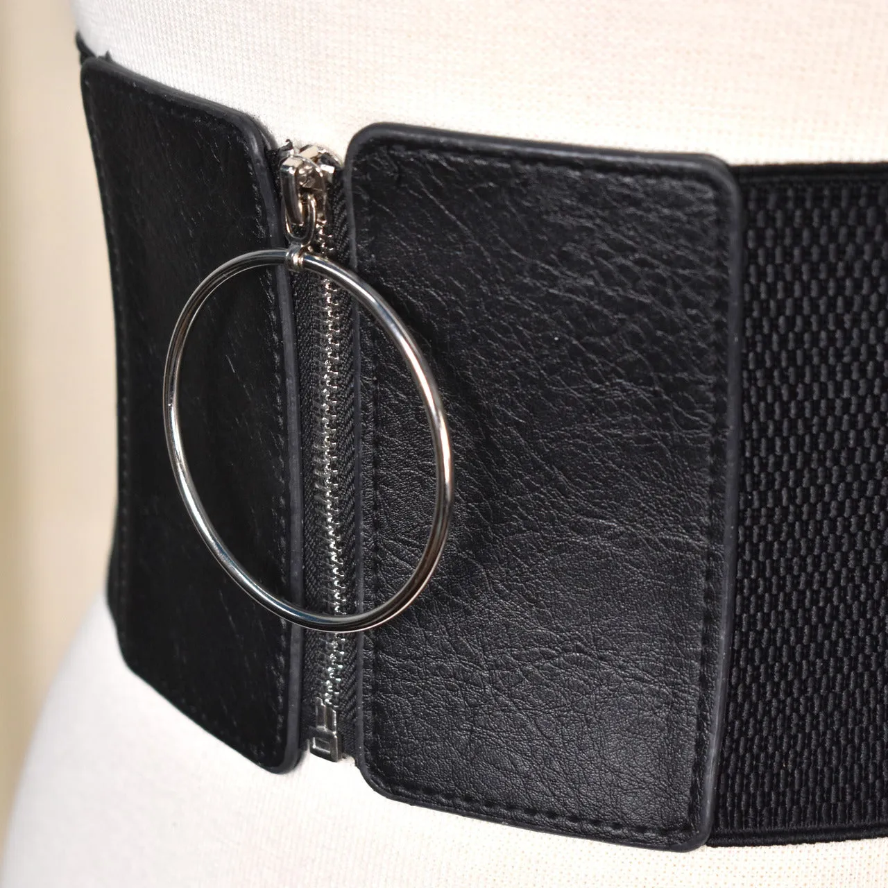 O My Ring Wide Zipper Belt