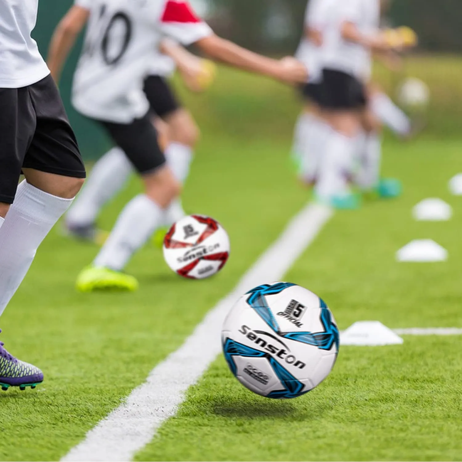 Senston Soccer Ball Size 4 & Size 5 with Pump - Official Match Football Soccer Ball for Adults