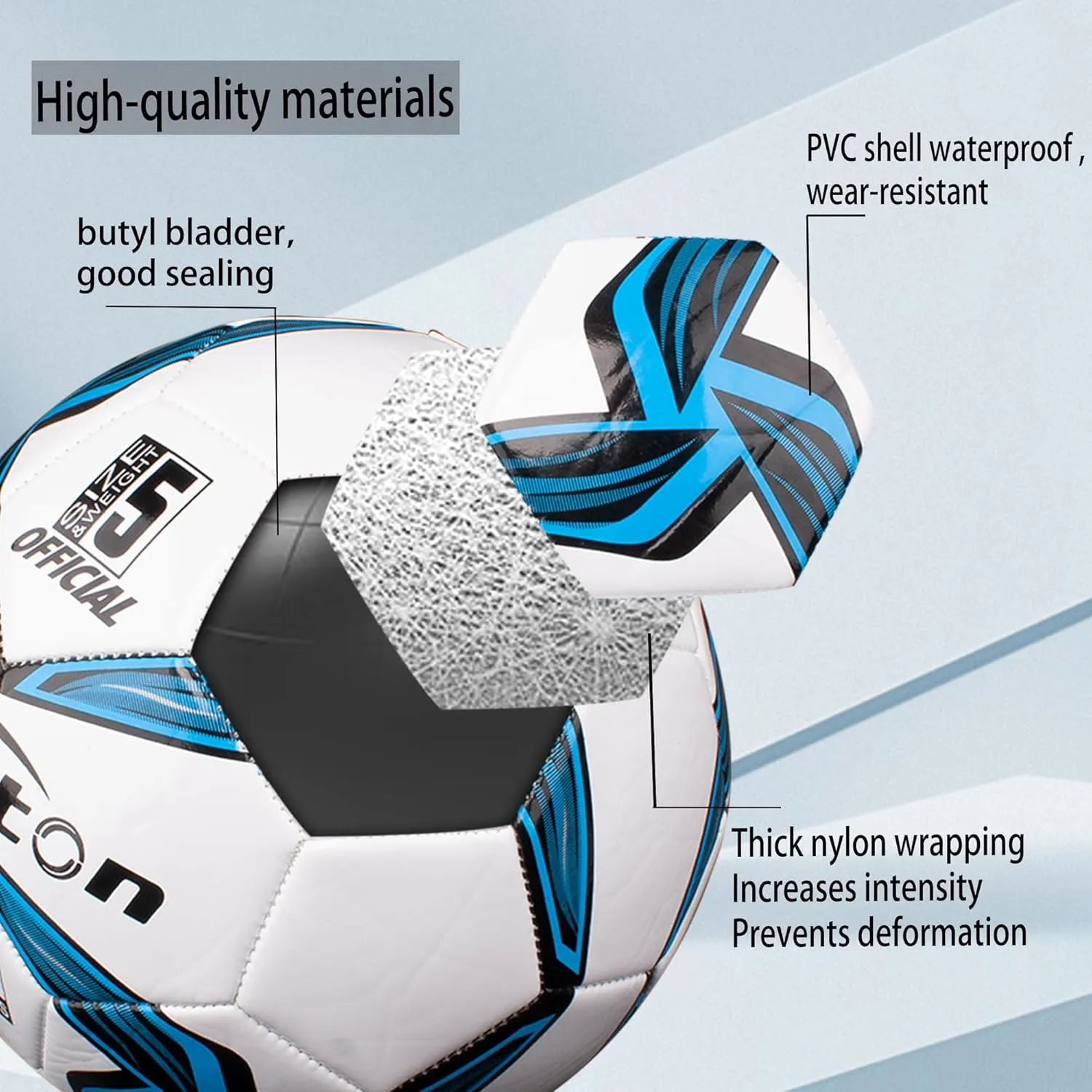 Senston Soccer Ball Size 4 & Size 5 with Pump - Official Match Football Soccer Ball for Adults