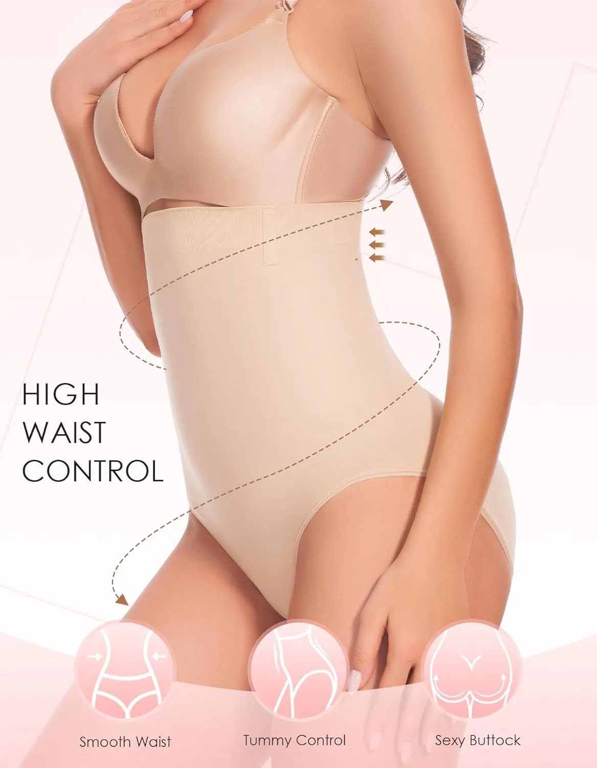Shapewear Tummy Control Underwear - High Wasited Body Shaper Compression Control Briefs Girdle Panty for Women