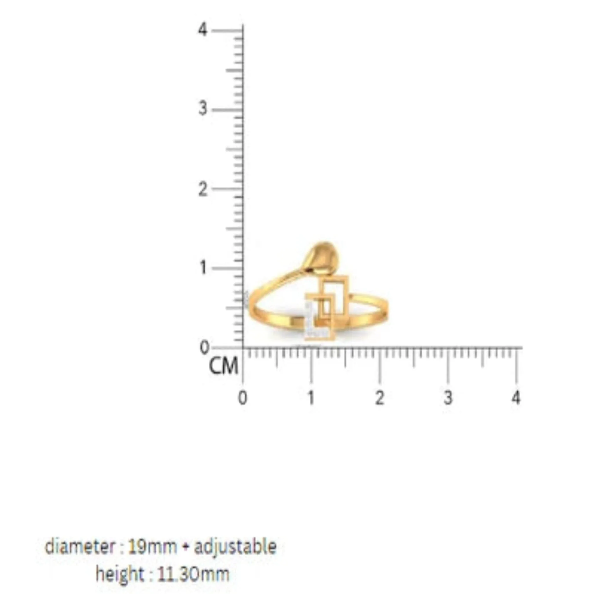 Silver Yellow Gold Adjustable Dual Interlock Square Artistic Minimalist Ring for Women