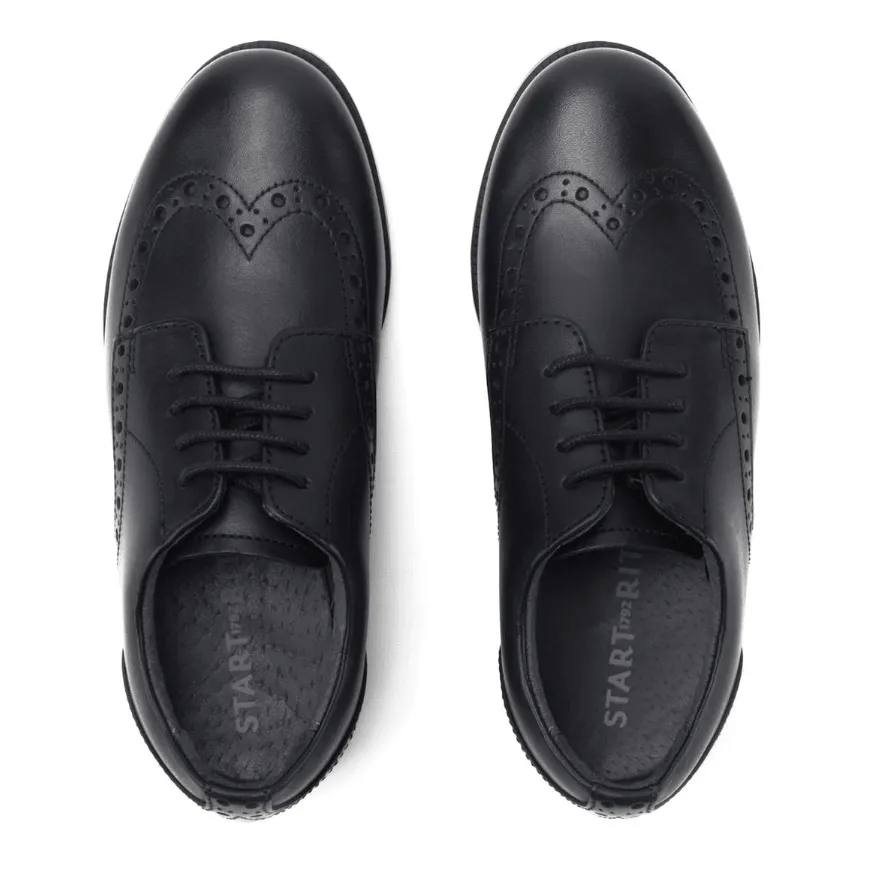 Startrite Girls Shoe Brogue Pri Black Leather