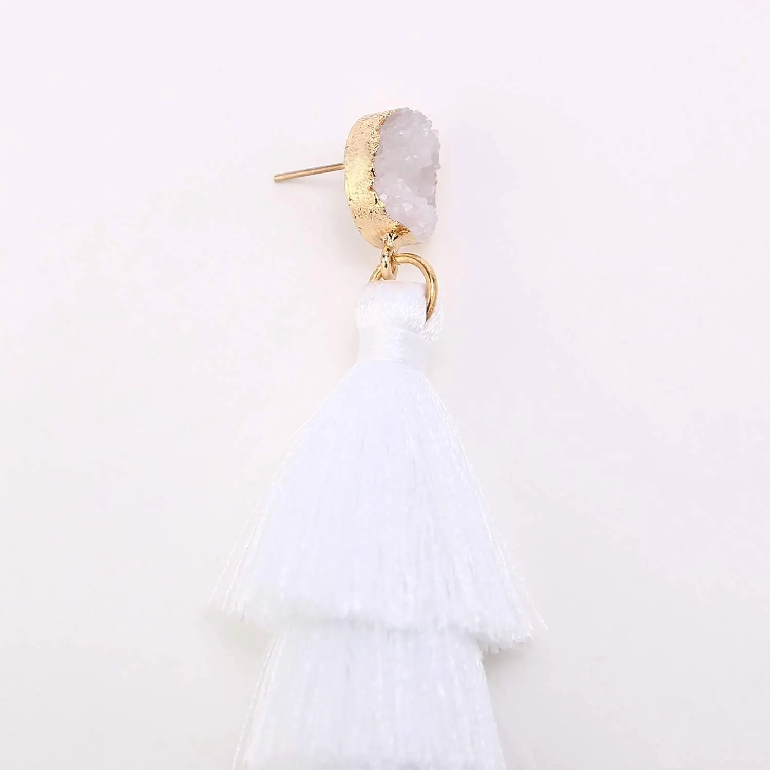 Tassel Earrings Layered Tiered Linear Drop Fashion Trending Earrings