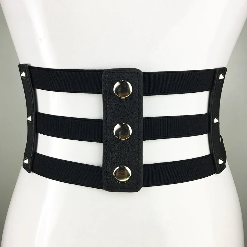 Three Buckle Corset Elastic Belt
