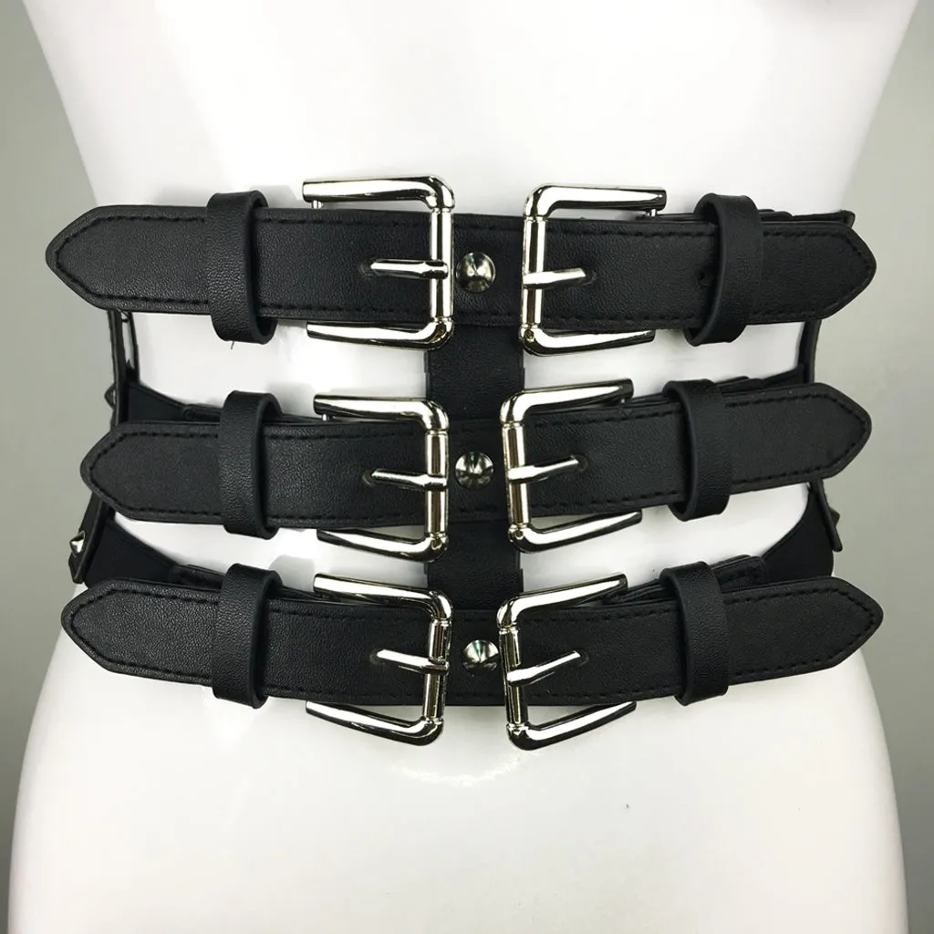 Three Buckle Corset Elastic Belt