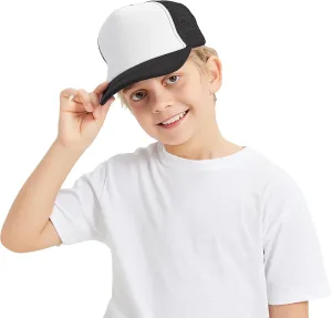 TopTie Kids 5 Panel Trucker Cap Mesh Snapback Hat Foam Front for Boys Girls Aged 3-7 Years Old