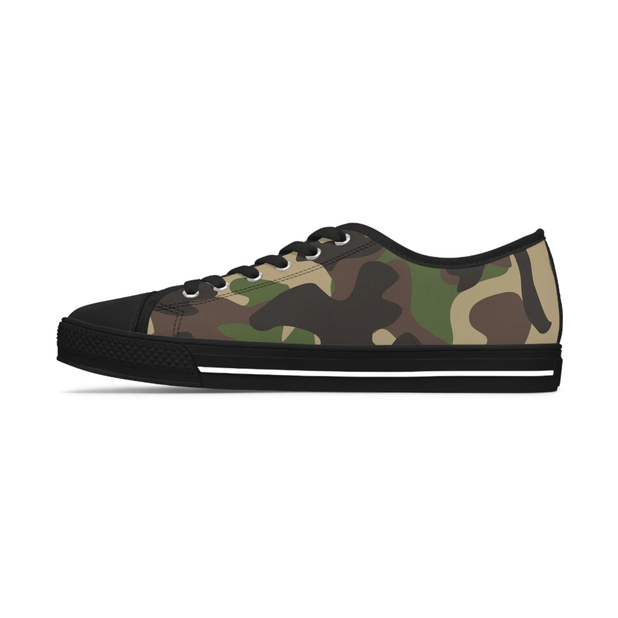 Traditional  Camo Black  Women's Low Top Sneakers