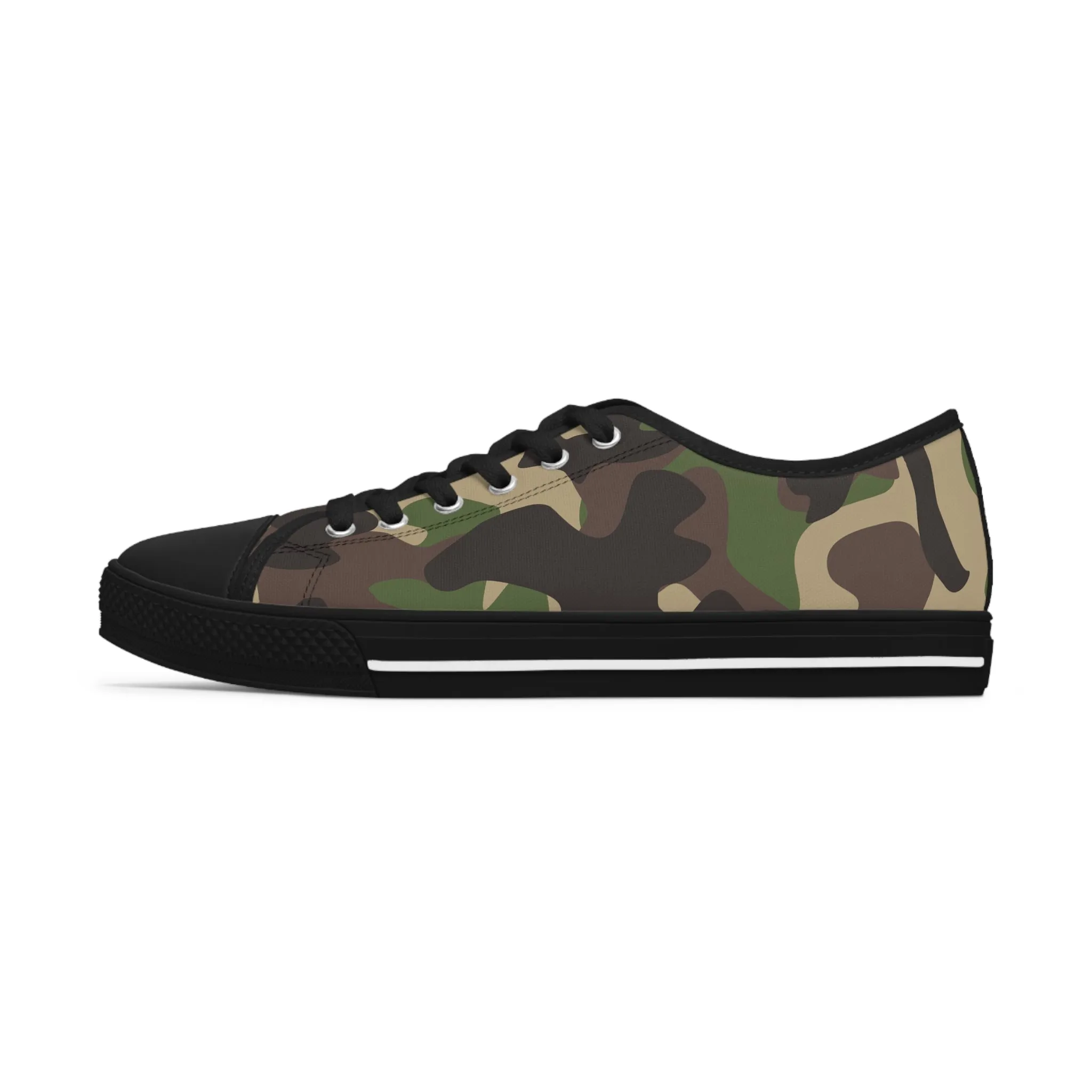 Traditional  Camo Black  Women's Low Top Sneakers