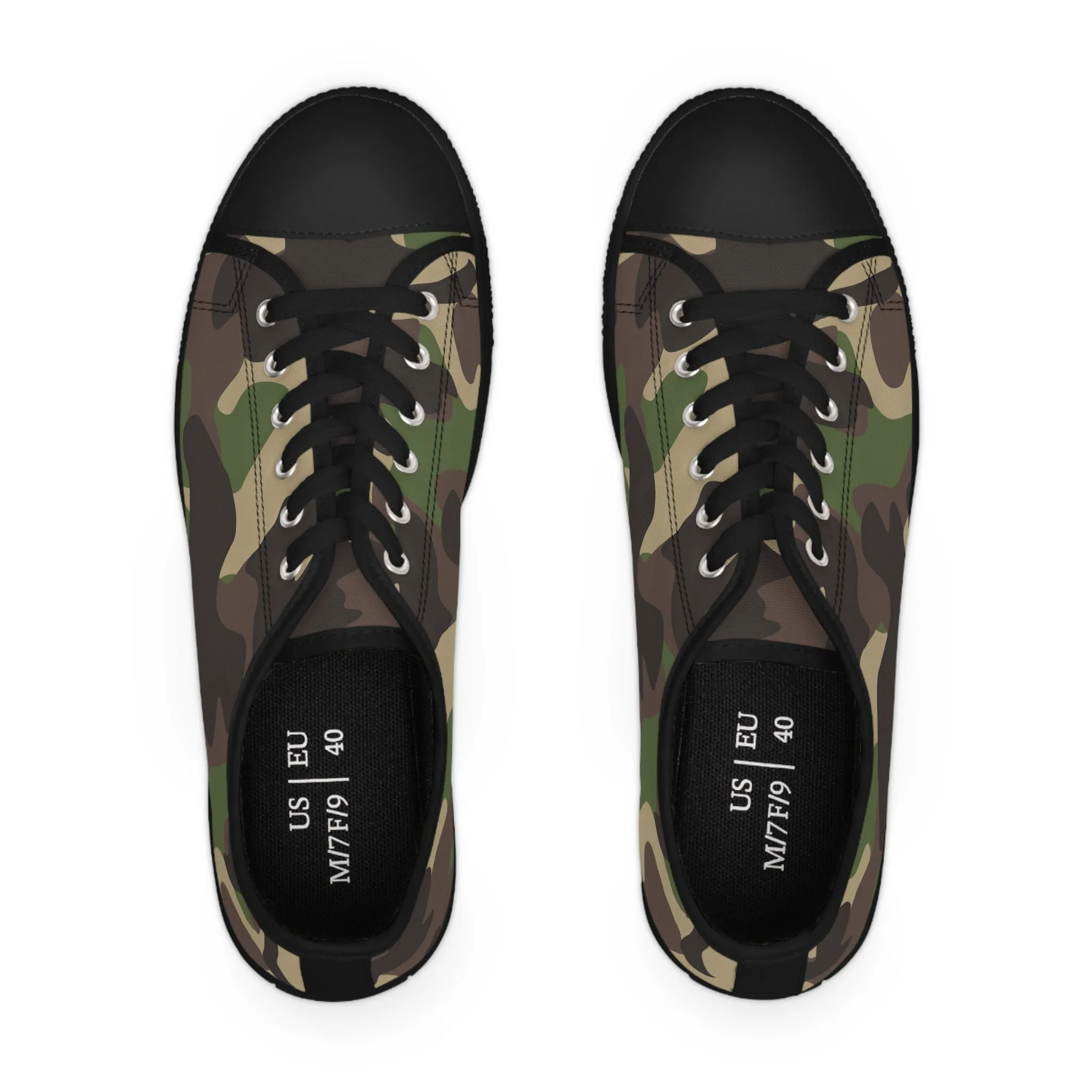 Traditional  Camo Black  Women's Low Top Sneakers