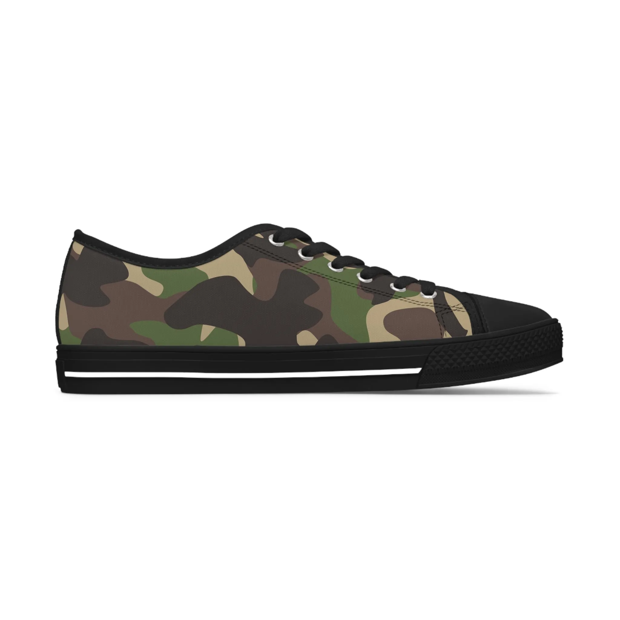 Traditional  Camo Black  Women's Low Top Sneakers
