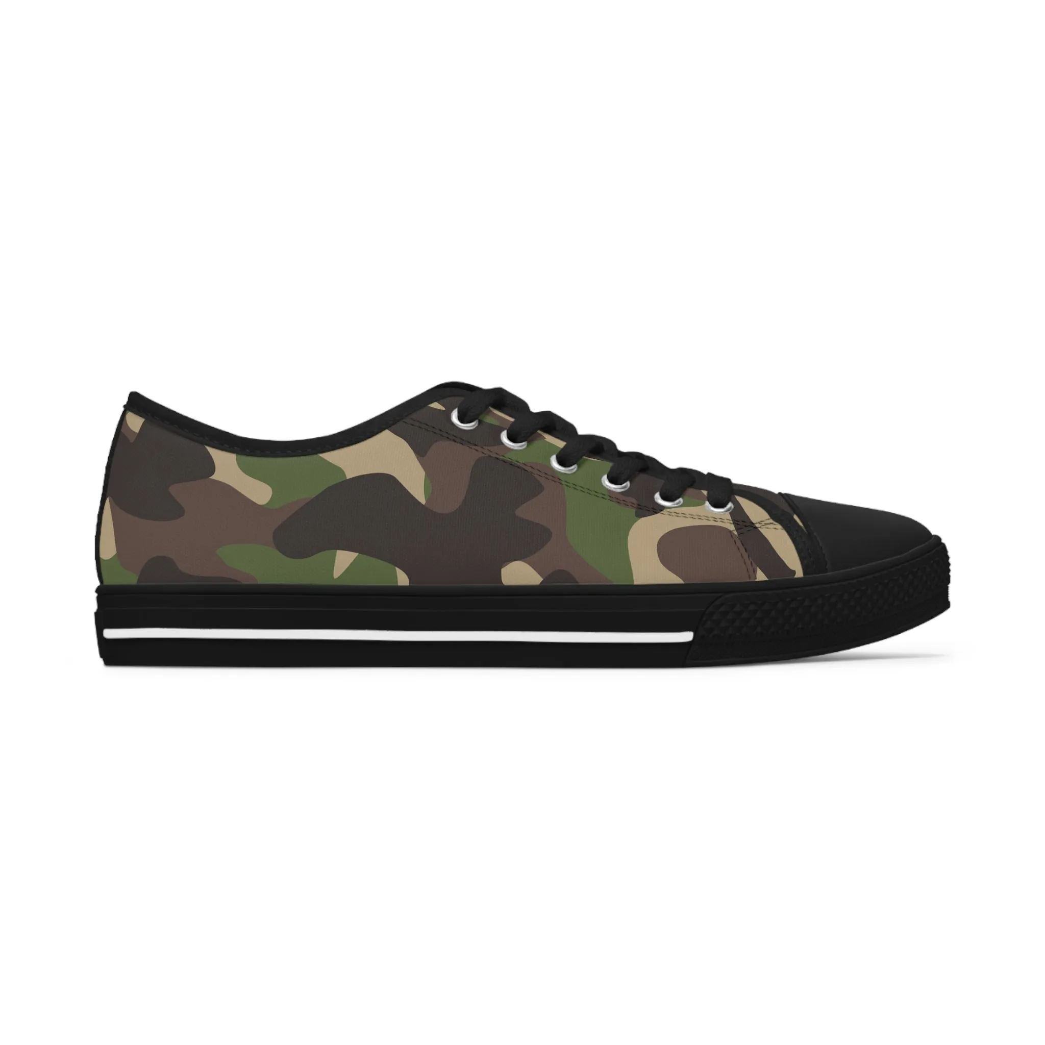 Traditional  Camo Black  Women's Low Top Sneakers