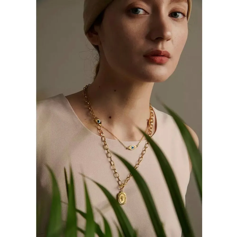 Trilogy Evil Eye Gold Layered Necklace