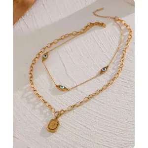 Trilogy Evil Eye Gold Layered Necklace