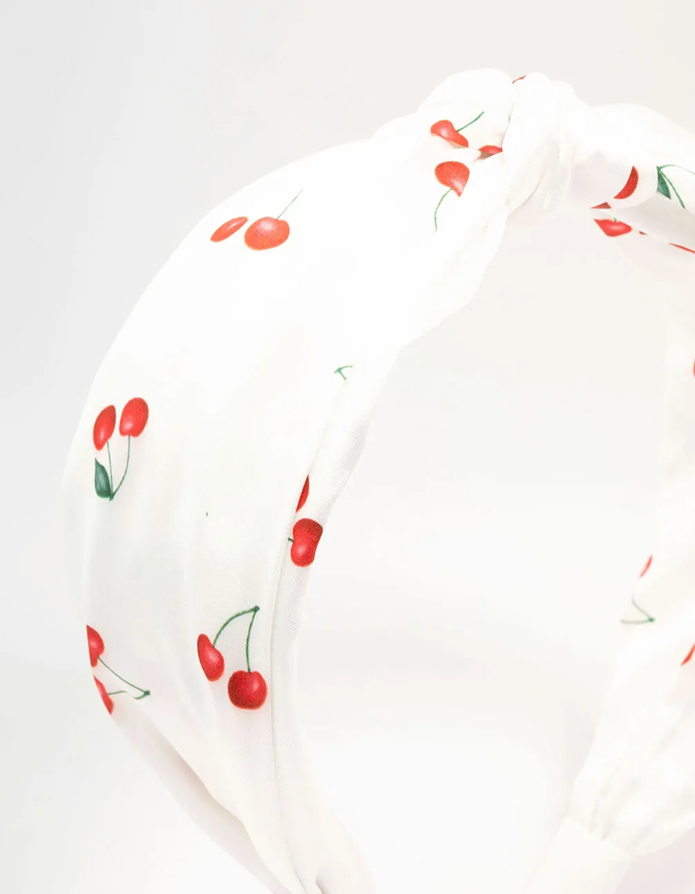 Twisted & Knotted Cherry Fabric Headband