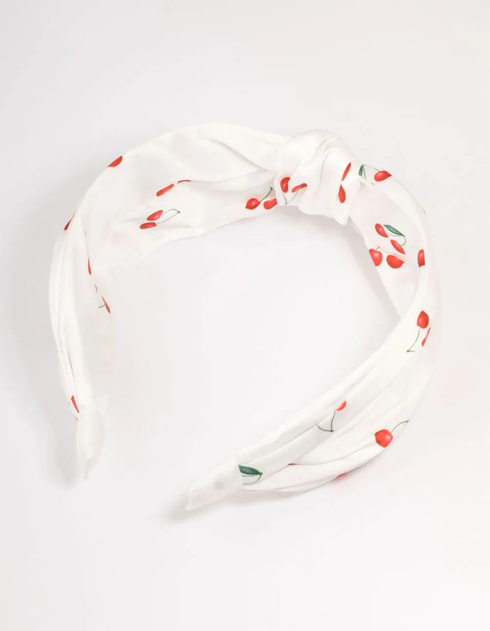 Twisted & Knotted Cherry Fabric Headband