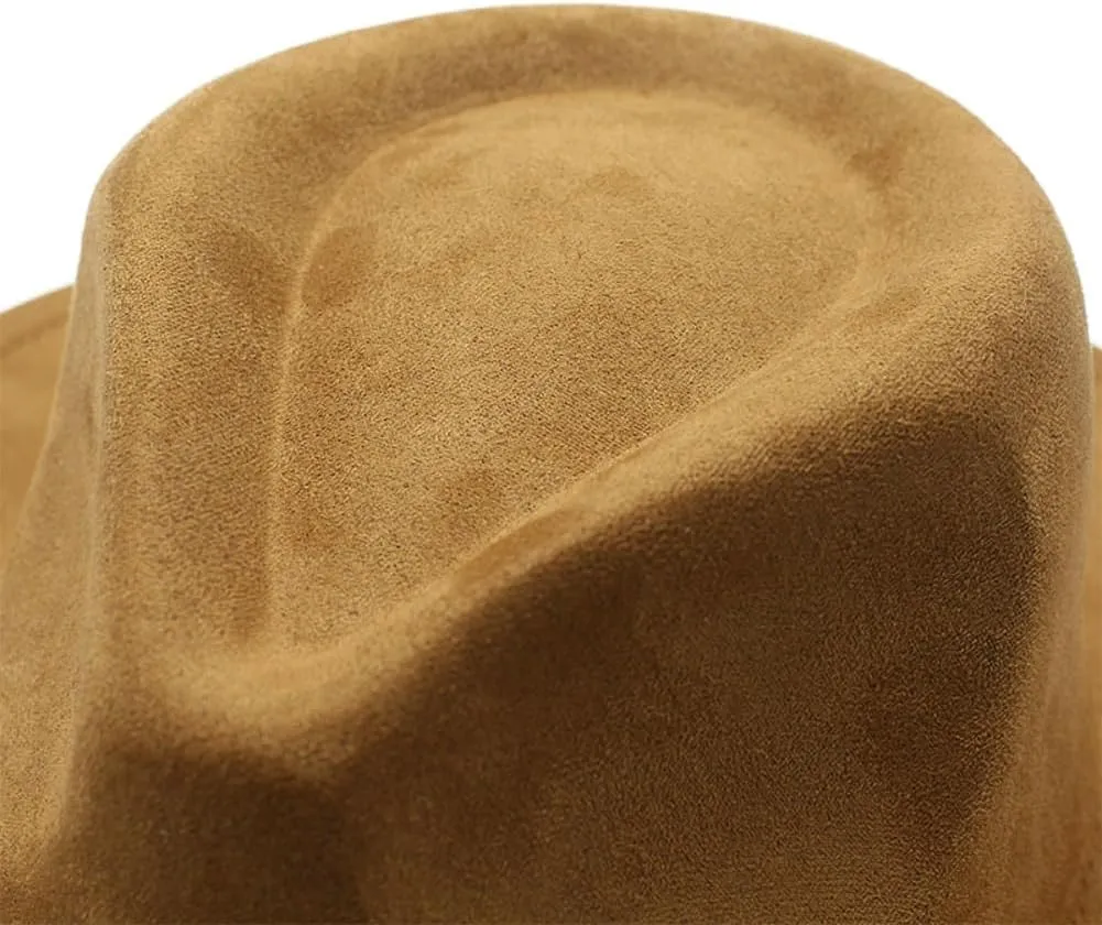 Unisex Suede Fedora Hats Newsboy Cap Suede Panama Hats Wide Brim Fedora for Men Women 2025