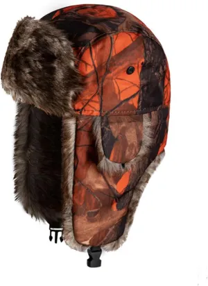 Ushanka Hat for Men Women Faux Fur Trapper Hat with Ear Flaps, Windproof Waterproof Russian Hats