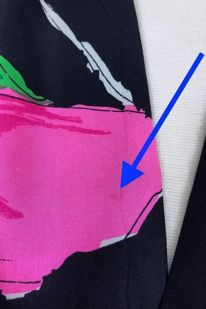 Vintage Black and Pink Floral Print Scarf