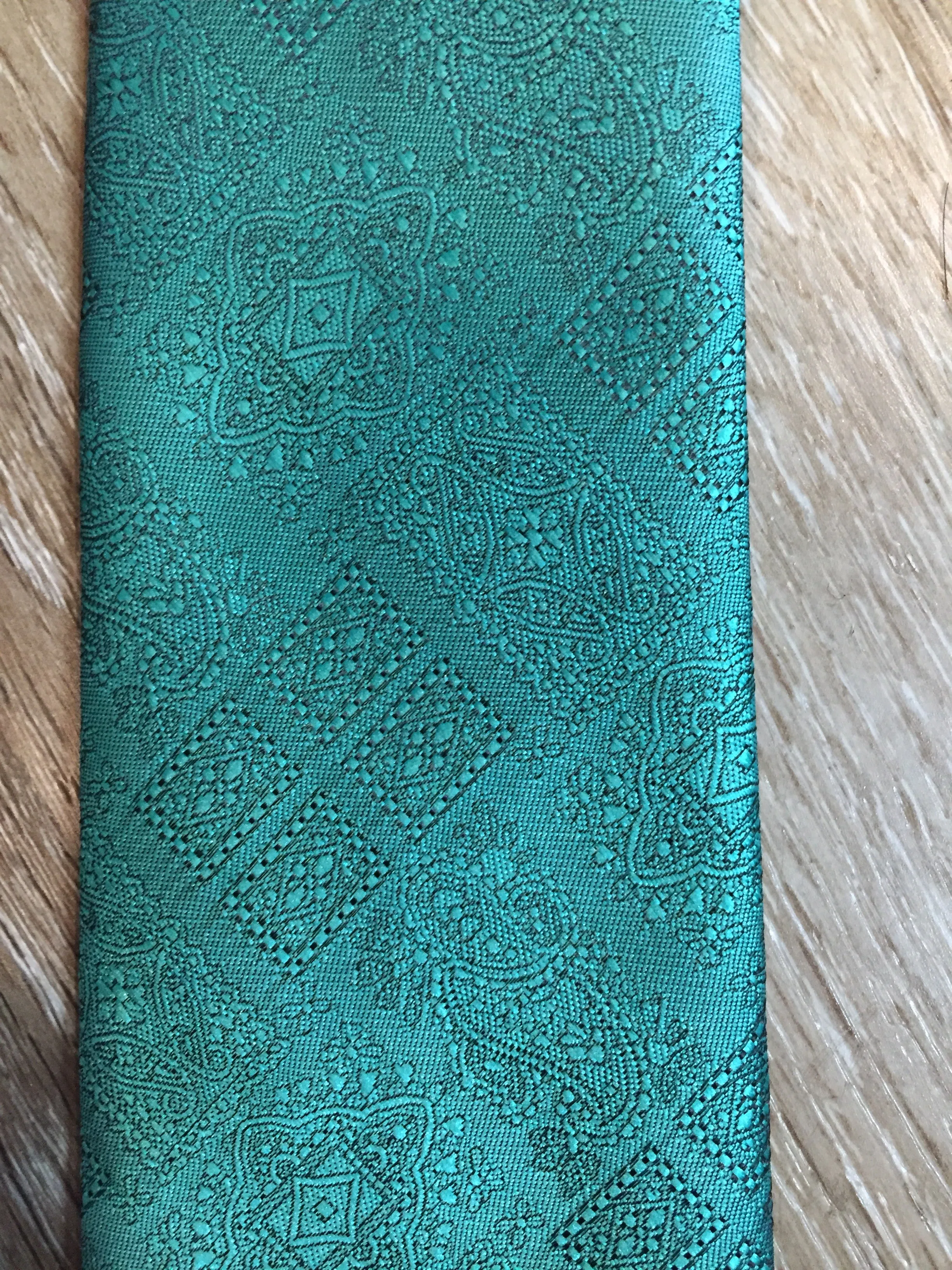 Vintage Blue/ Green Poly/ Silk Blend Tie, Made in Canada SOLD