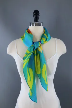 Vintage Liz Claiborne Tropical Floral Silk Scarf