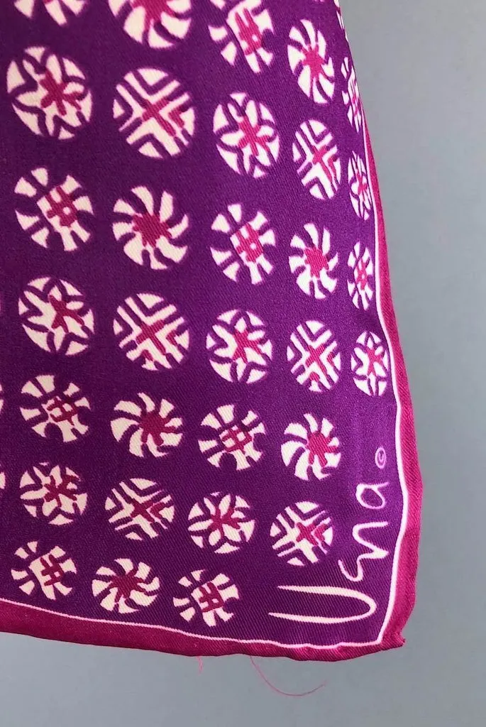 Vintage Vera Neumann Purple Pinwheels Silk Scarf