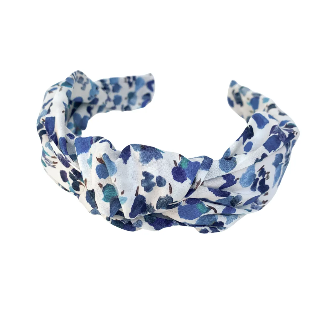 Watercolor Indigo Knotted Headband
