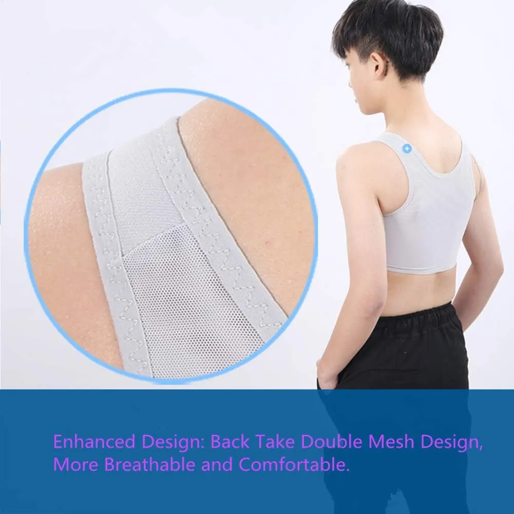 Women Hook Vest Top Sportswear Corset Straps Sports Tank Bra Chest Slim Fit Binders for Lesbian Tomboy