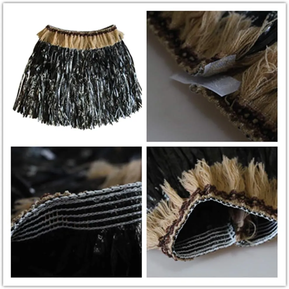 Women Men Elastic Hawaiian Party Grass Hula Skirt Stage Performances Costume Set