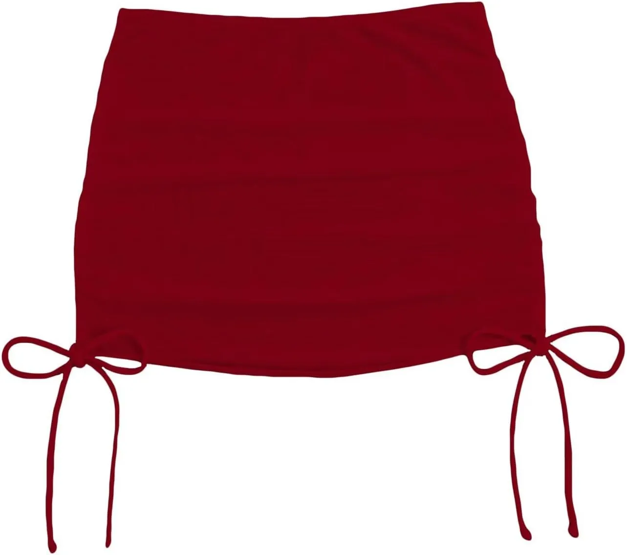 Women's Mesh Sheer Drawstring Solid Summer Bikini Cover Up Skirt