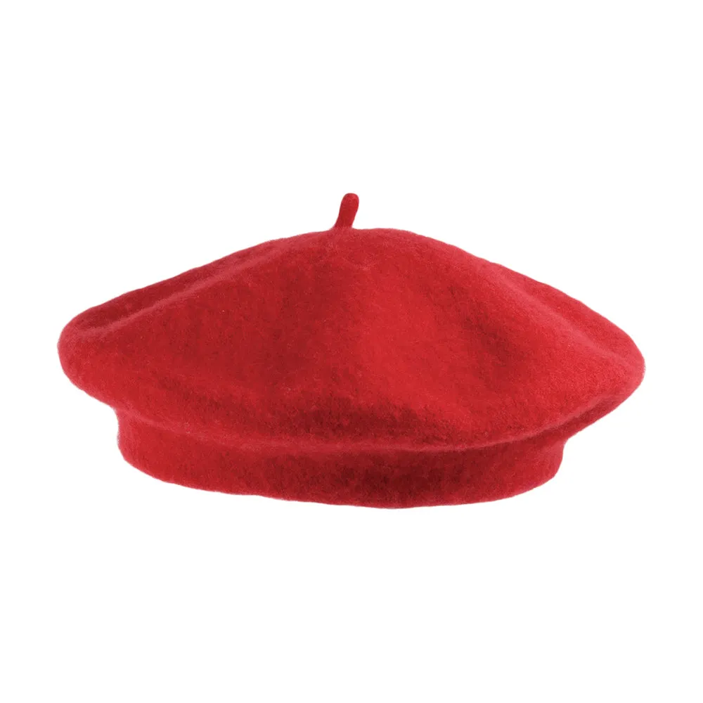 Wool Fashion Beret - Red