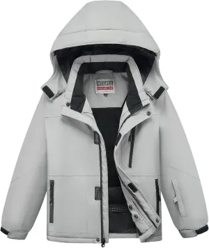 WULFUL Boy's Waterproof Ski Jacket Kids Winter Snow Coat Outdoor