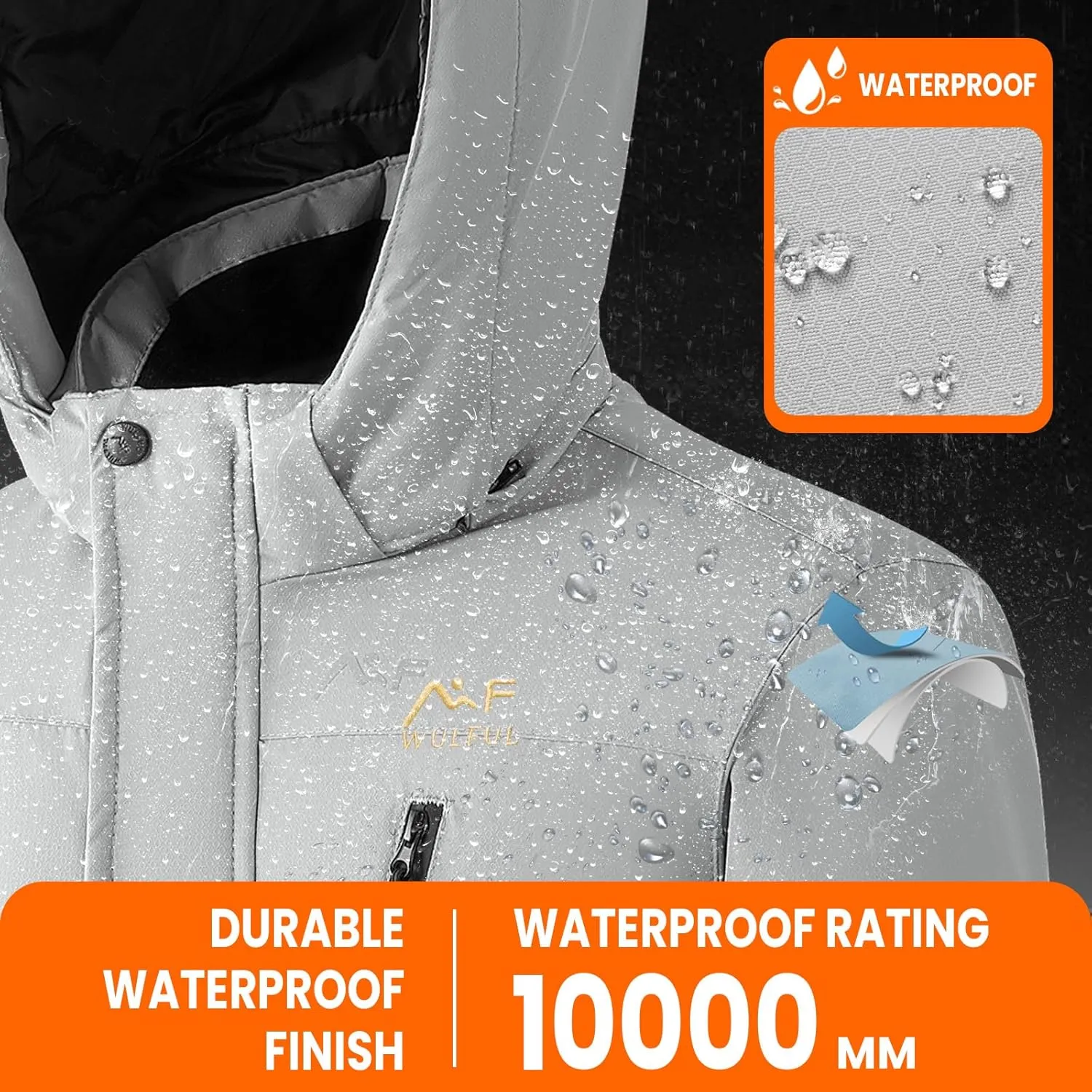 WULFUL Boy's Waterproof Ski Jacket Kids Winter Snow Coat Outdoor