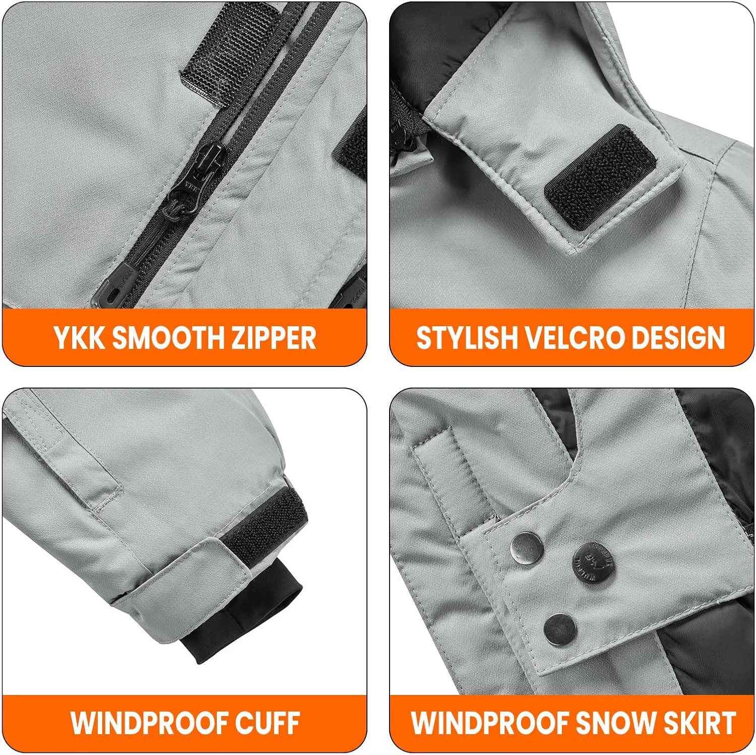 WULFUL Boy's Waterproof Ski Jacket Kids Winter Snow Coat Outdoor