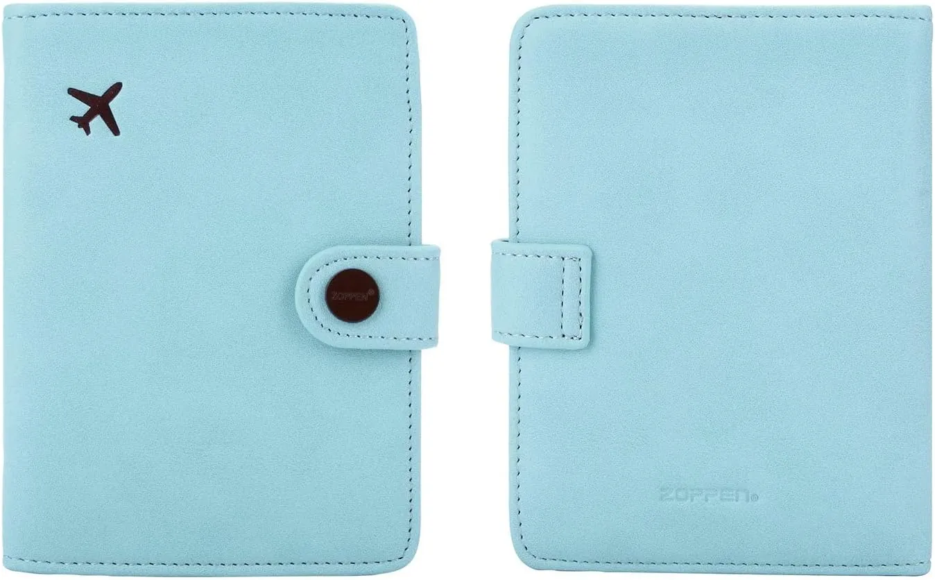 ZOPPEN Passport Holder Women, Passport Cover Travel Wallet Rfid Blocking Passport Wallet Cover Case Travel Essentials Document Organizer, Paradise Blue