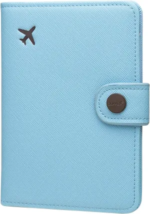 ZOPPEN Passport Holder Women, Passport Cover Travel Wallet Rfid Blocking Passport Wallet Cover Case Travel Essentials Document Organizer, Paradise Blue